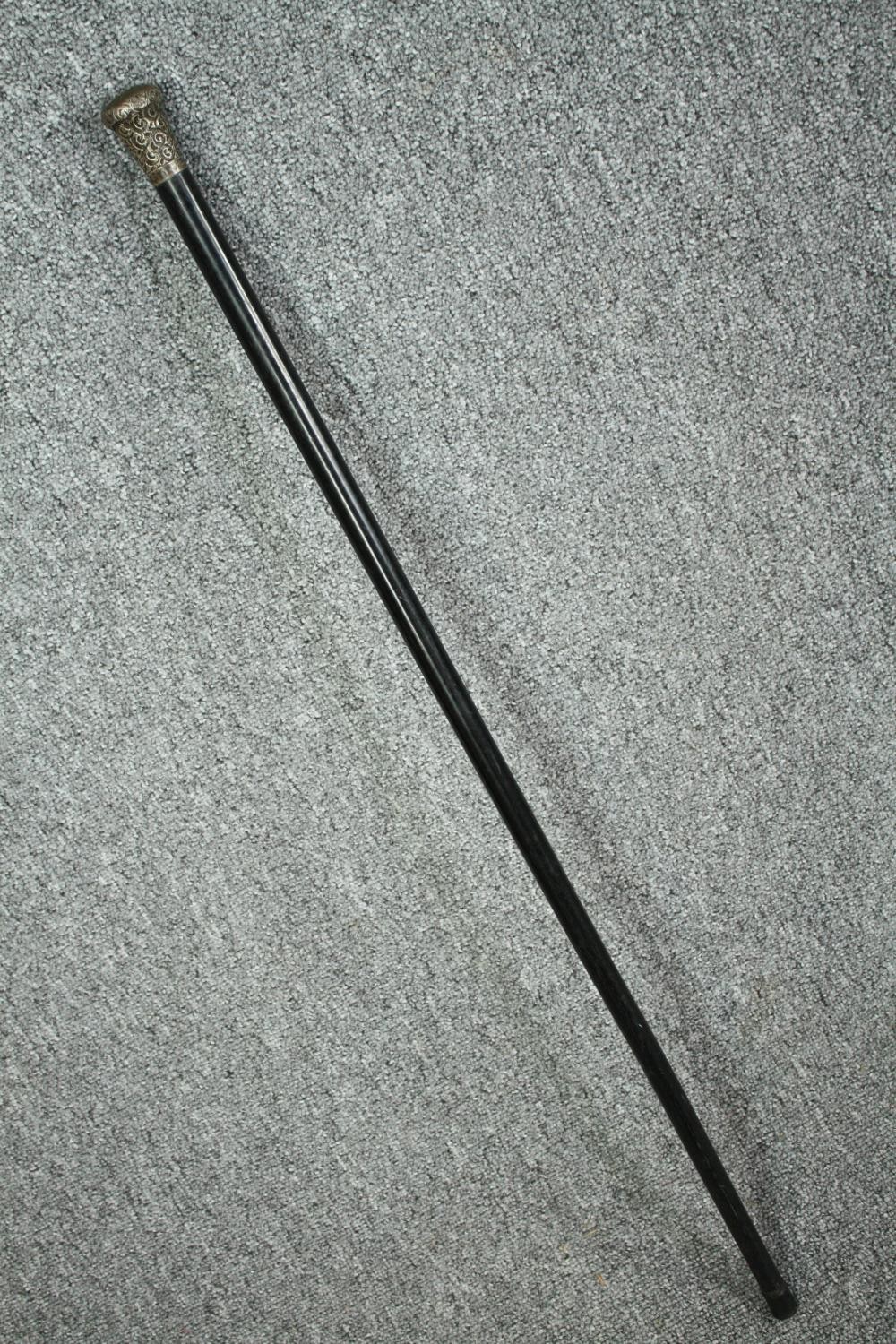 Two walking canes, one with a hallmarked silver handle. L.90cm. (largest) - Image 4 of 7