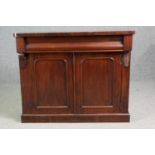 Chiffonier sideboard, 19th century mahogany. (Some damage as shown). H.87 W.106 D.41cm.