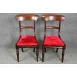 Dining chairs, a pair, mid 19th century mahogany.