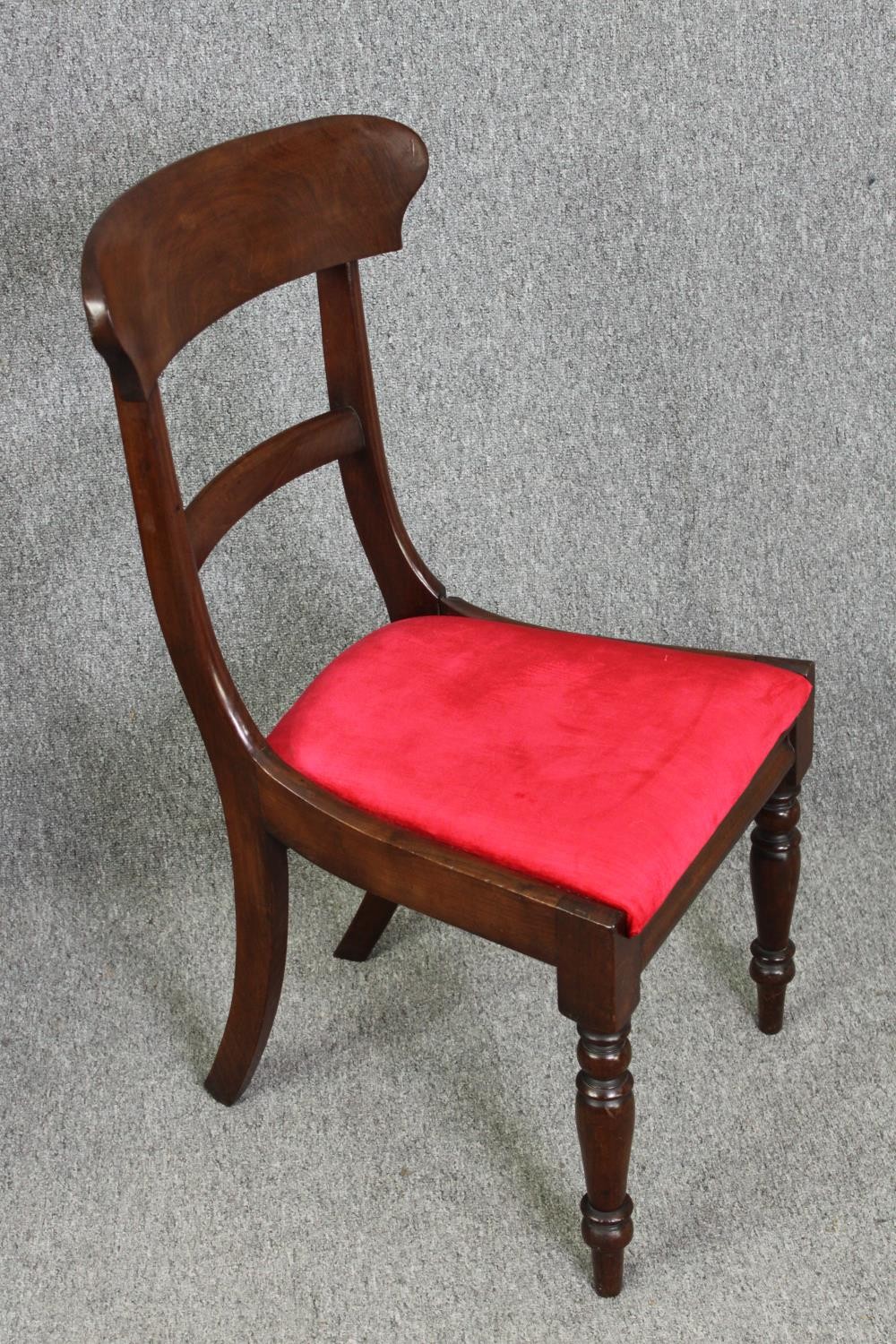 Dining chairs, a pair, mid 19th century mahogany. - Image 3 of 7