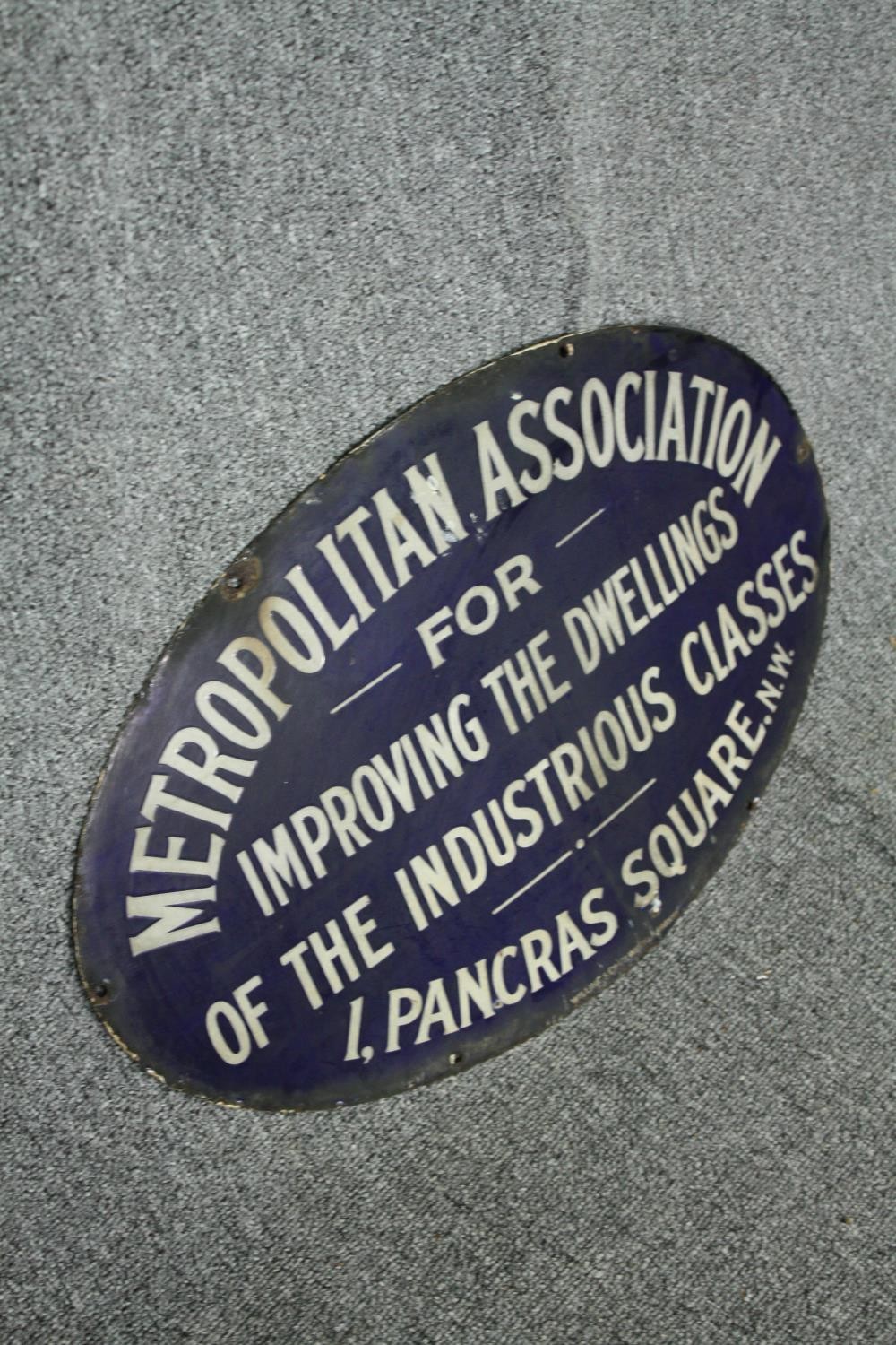 A 19th century enamel building plaque. H.38 W.61cm. - Image 2 of 5