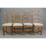 A set of four contemporary kitchen dining chairs. H.19cm. (each).