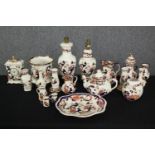 A collection of Mason's Ironstone to include table lamps, ginger jar, jugs and bowls etc. H.33cm. (