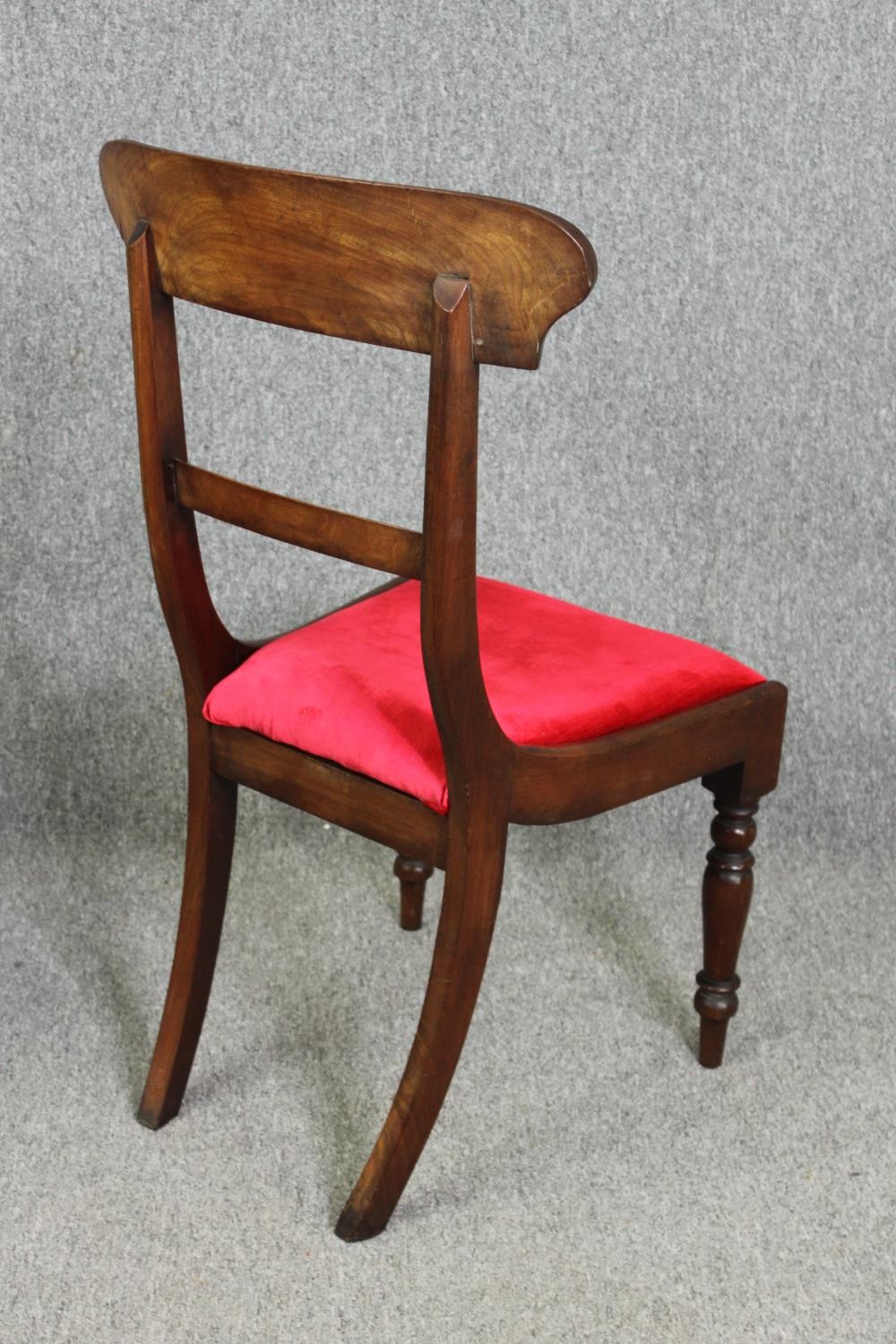 Dining chairs, a pair, mid 19th century mahogany. - Image 5 of 7