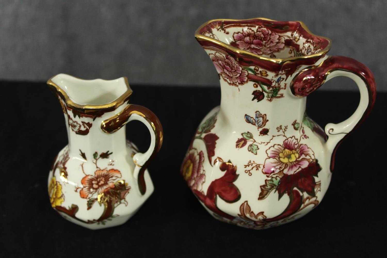 A collection of Mason's Ironstone Brown Velvet pattern, to include a pair of dolphin vases, jugs and - Image 6 of 10