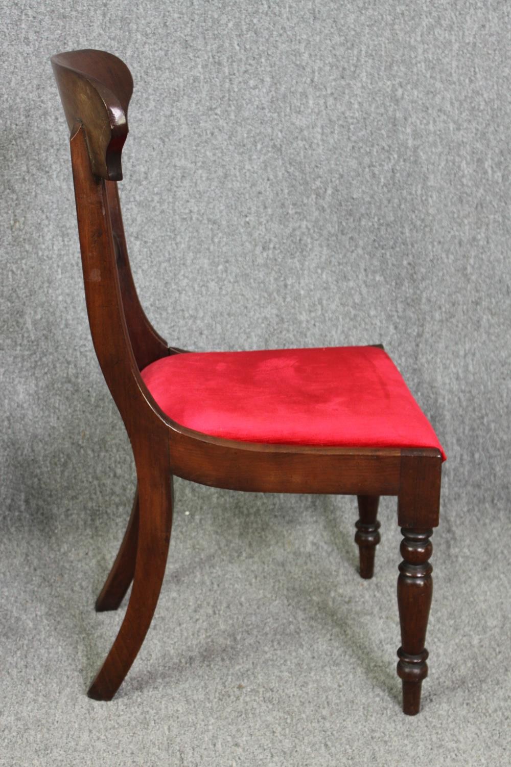 Dining chairs, a pair, mid 19th century mahogany. - Image 4 of 7
