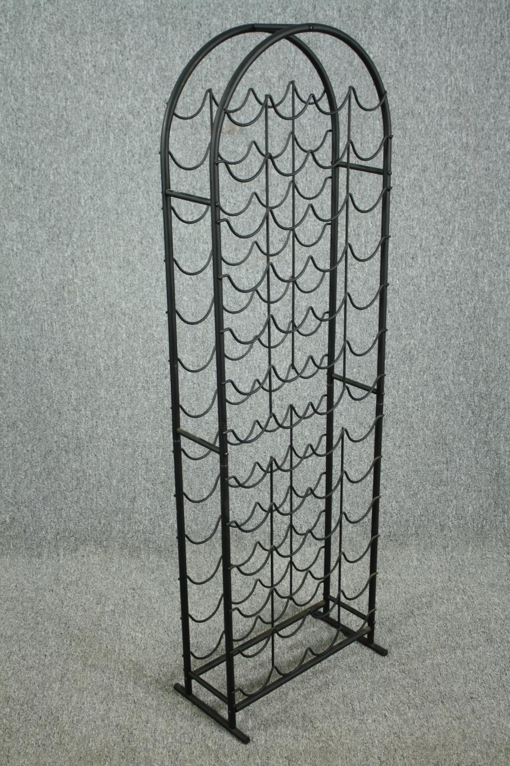 Wine rack, wrought metal floor standing. H.143 W.46 D17cm. - Image 3 of 4