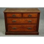 Chest of drawers, 19th century walnut. H.77 W.107 D.49cm.