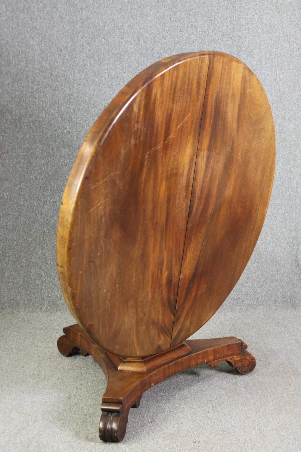 Dining table, 19th century mahogany with tilt top action. H.70 Dia.125cm. - Image 9 of 9