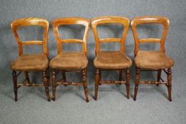 Dining or bedroom chairs, a set of four Victorian beech.