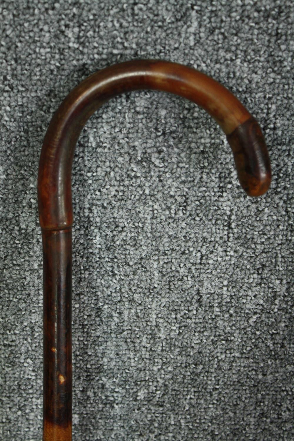 Two walking canes, one with a hallmarked silver handle. L.90cm. (largest) - Image 3 of 7