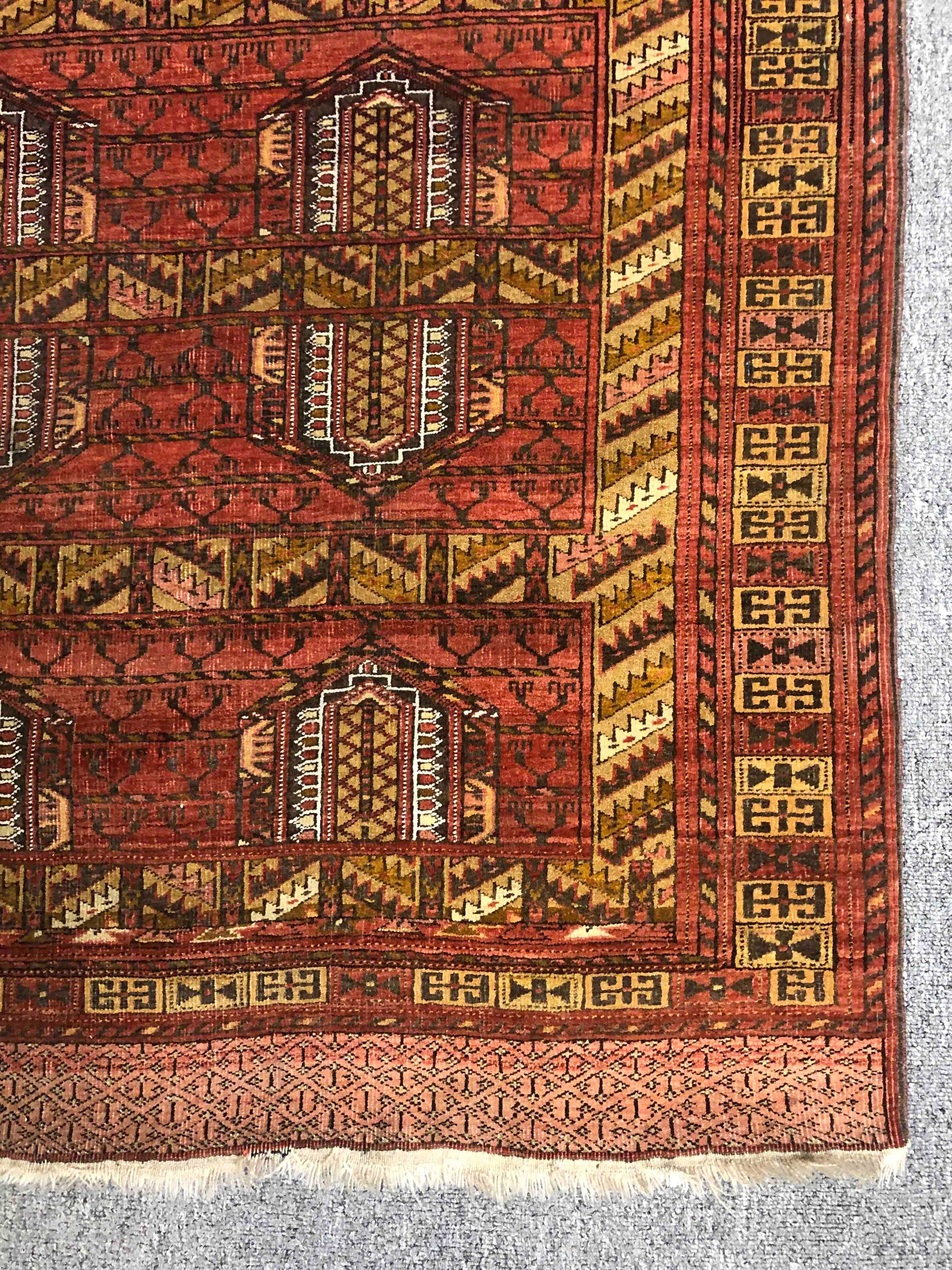 A Shirvan carpet, burgundy field within stylised multiple borders. L.190 W.102cm. - Image 3 of 4