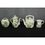 A collection of Mason's pottery, viz: Teapot, coffee pot, vase and a jug. H.23cm.(largest).