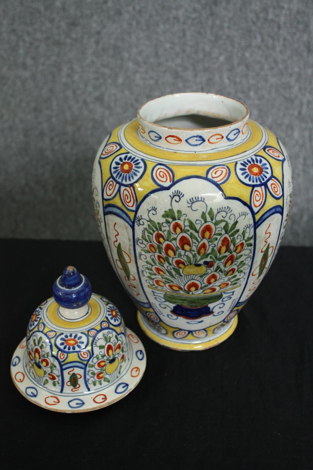 A collection of ceramics, including two early 19th century Delft lidded urns, one (De Porceleyne - Image 10 of 12