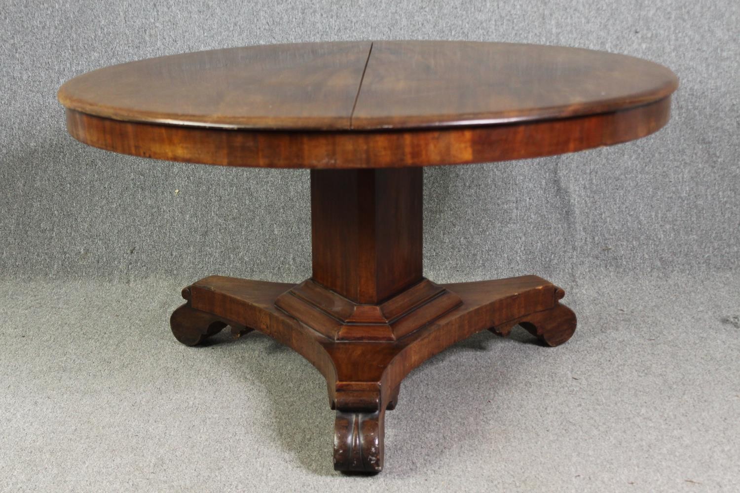 Dining table, 19th century mahogany with tilt top action. H.70 Dia.125cm. - Image 2 of 9