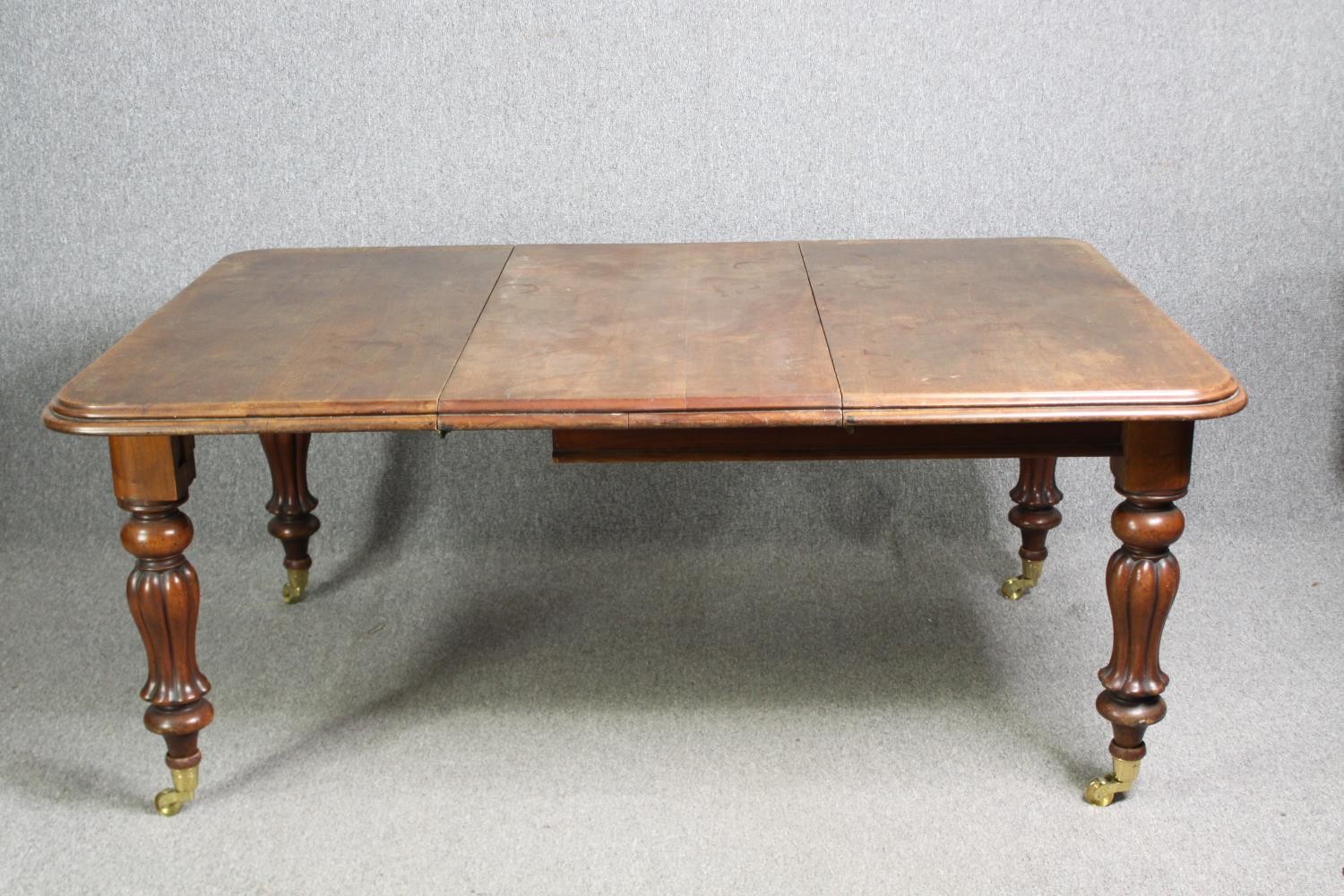 Dining table, William IV mahogany, extends with an extra leaf. H.75 W.177(ext) D.117cm. - Image 4 of 7