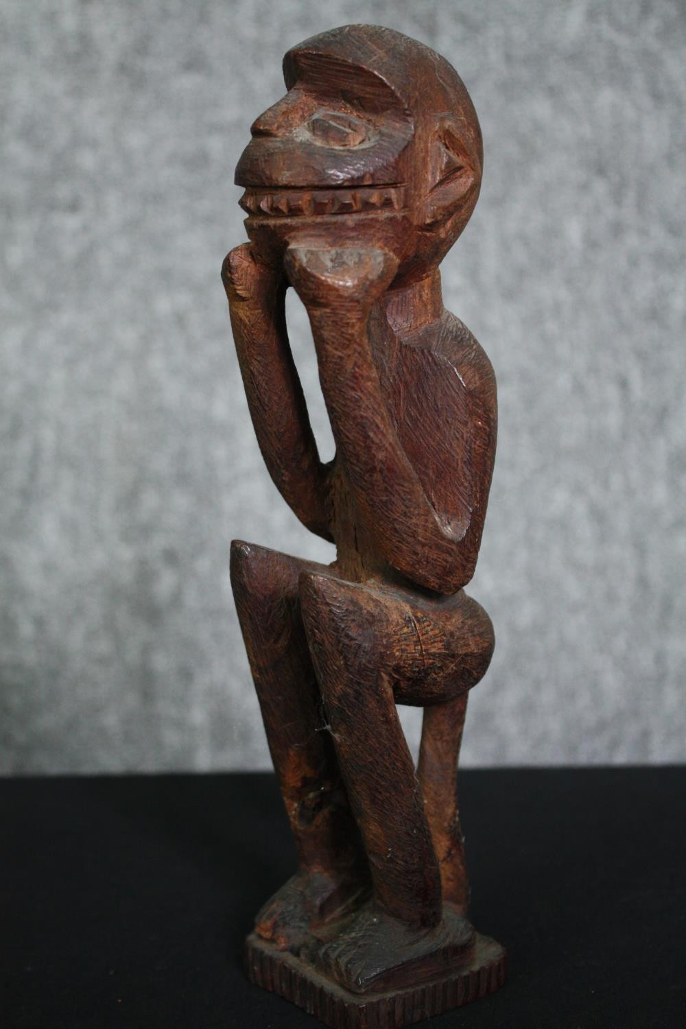 A carved Eastern hardwood figure of a goddess, an African carving and a central American carved - Image 9 of 15