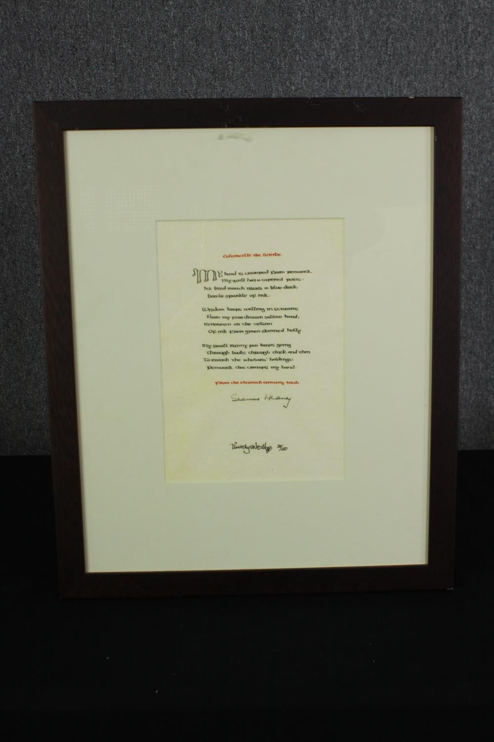 Seamus Heaney, Columcille the Scribe. A signed limited edition, 36/150, signed Timothy O'Neill, on - Image 2 of 4