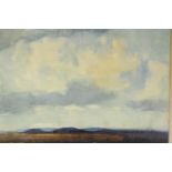A framed and glazed watercolour, distant hills. signed H T Wyte. H.53 W.70cm.