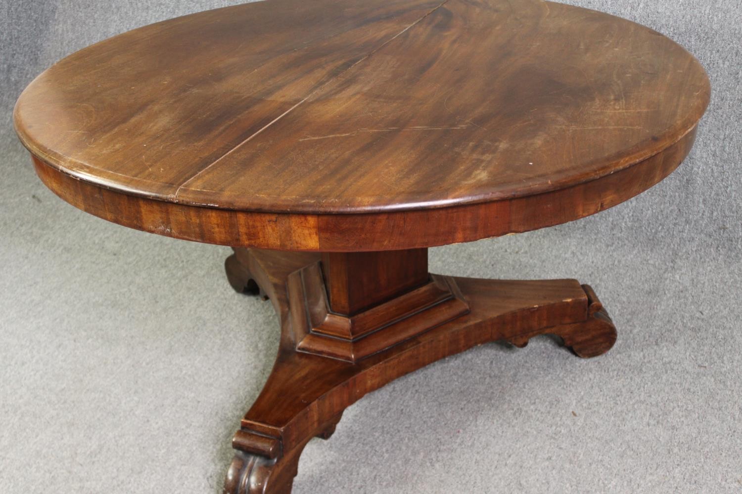Dining table, 19th century mahogany with tilt top action. H.70 Dia.125cm. - Image 4 of 9