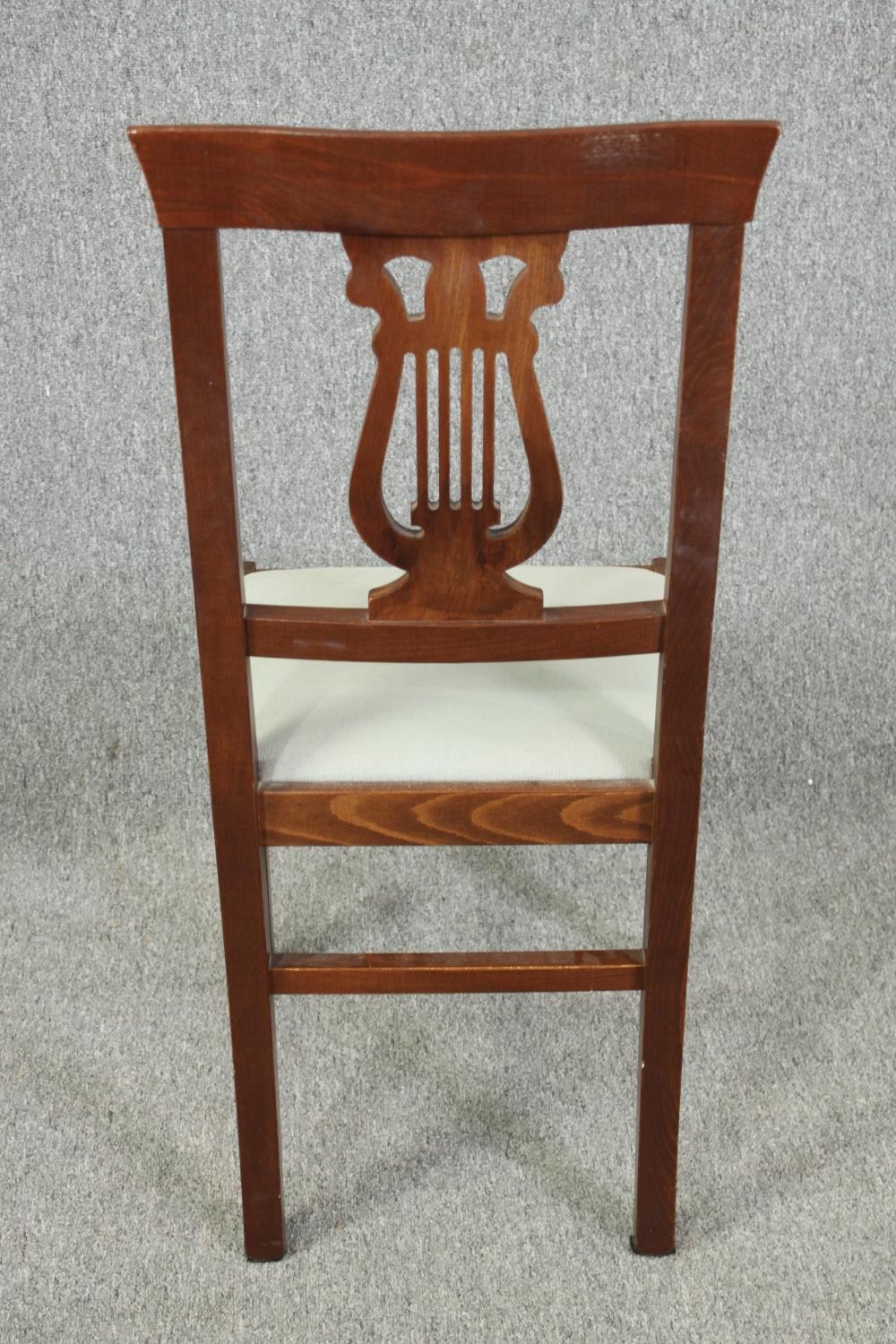 Dining chairs a set of six Continental style in fruitwood. - Image 7 of 7