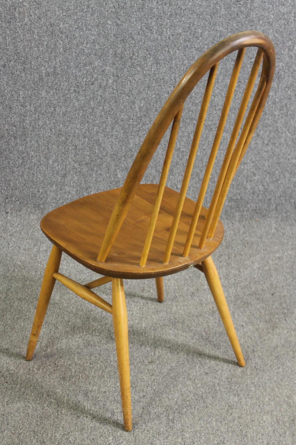 A set of four Ercol beech and light elm dining chairs. - Image 6 of 9