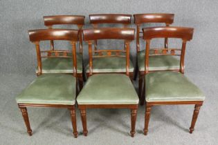 Dining chairs, a set of six William IV mahogany.
