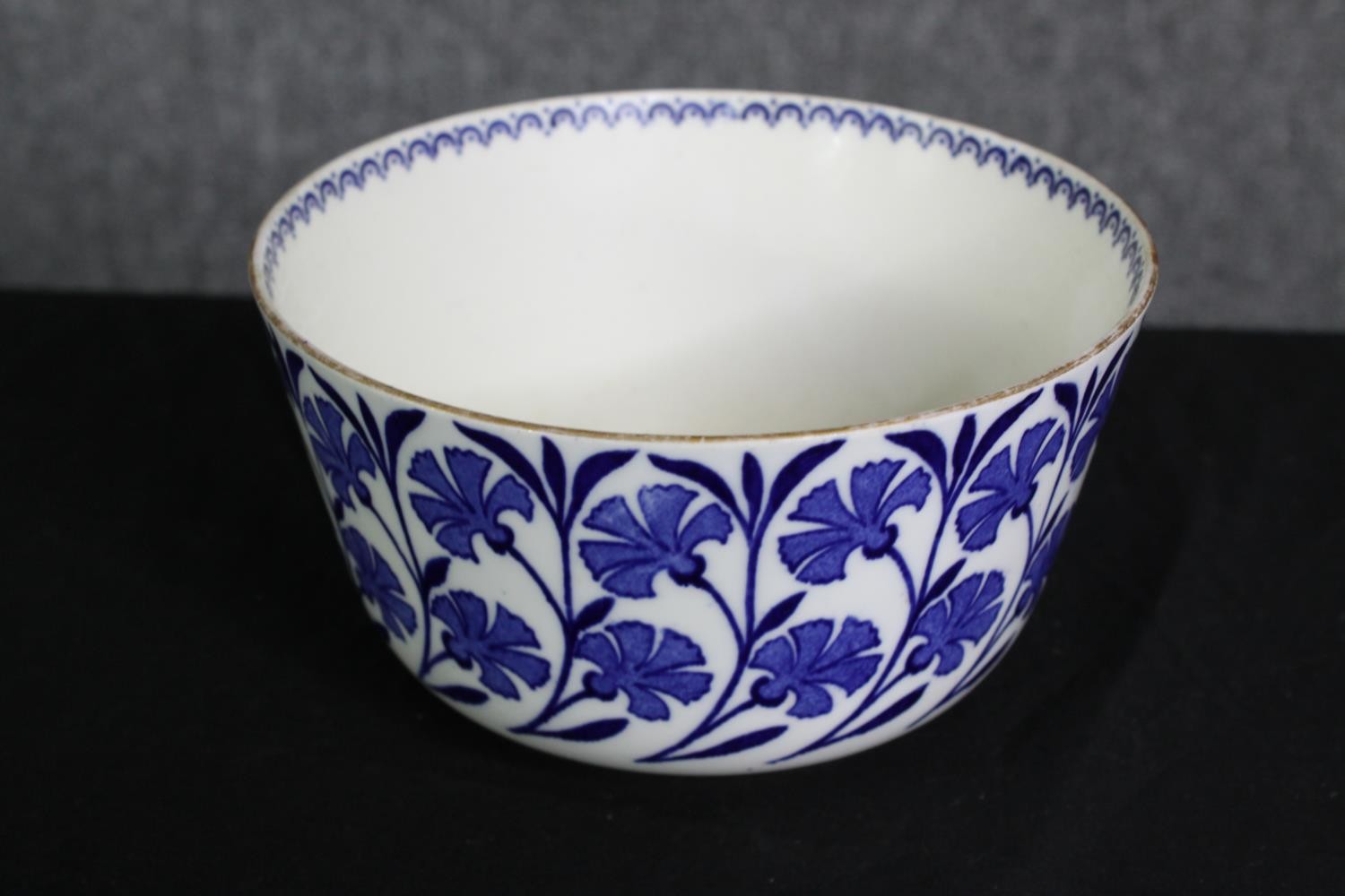 A Staffordshire blue and white porcelain part tea service Dia.25cm. (largest). - Image 2 of 6