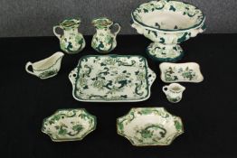 A collection of Mason's Ironstone items; Chartreuse. Dia.24cm. (largest).