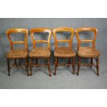 Dining or bedroom chairs, a set of four Victorian beech.