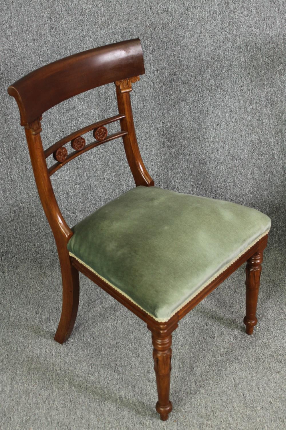 Dining chairs, a set of six William IV mahogany. - Image 3 of 7