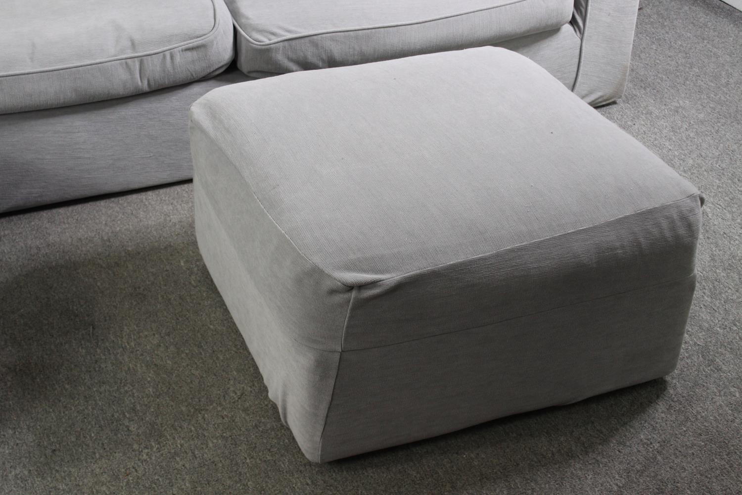 A contemporary Plumbs light grey corner sofa and matching stool. H.78 W.290 D.175cm. - Image 5 of 7
