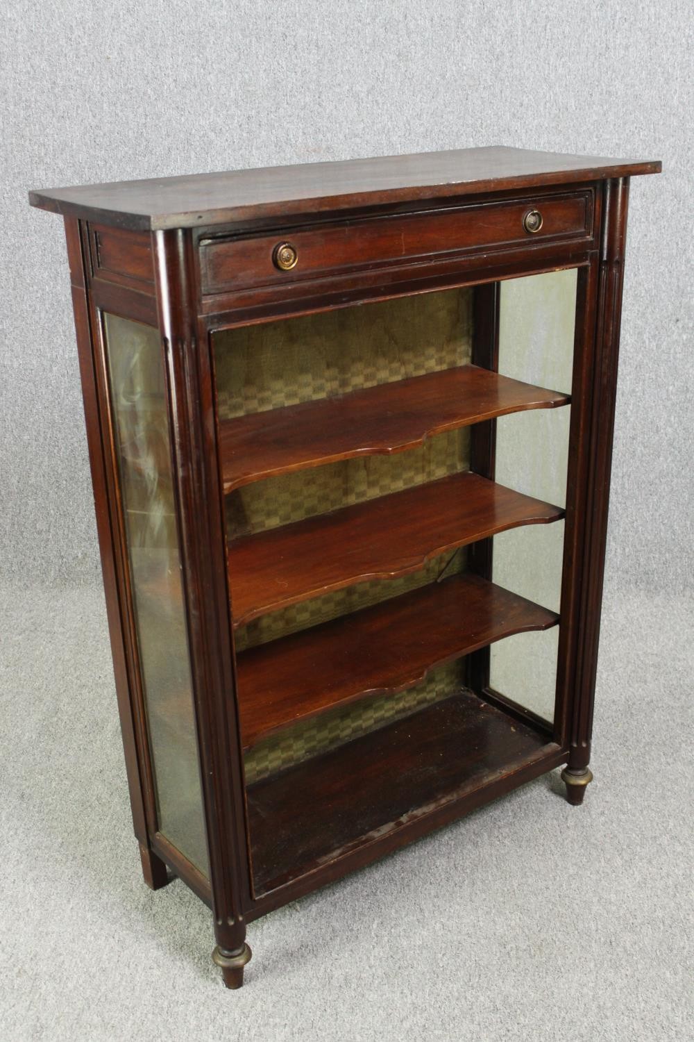 A late 19th century Continental mahogany dwarf open bookcase. H.120 W.89 D.36cm. - Image 3 of 6