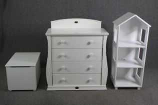 A Boori suite of childrens' bedroom furniture. H.106 W.91 D.50cm. (largest).
