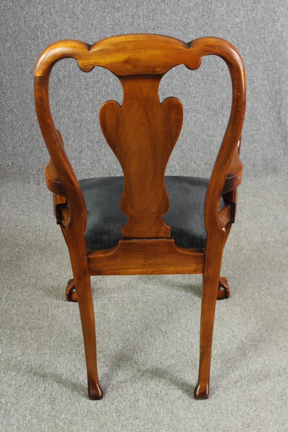 A set of ten George II style walnut and upholstered dining chairs, including two carvers - Image 11 of 15