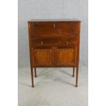 A mahogany cocktail cabinet, 20th century, in late Georgian style. H.122 W.88 D.48cm.