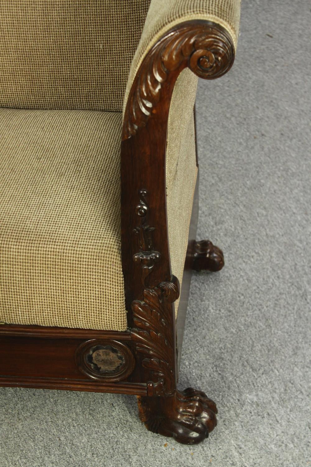 A Victorian style mahogany chaise longue, H.87 W.180 D.61cm. - Image 5 of 10