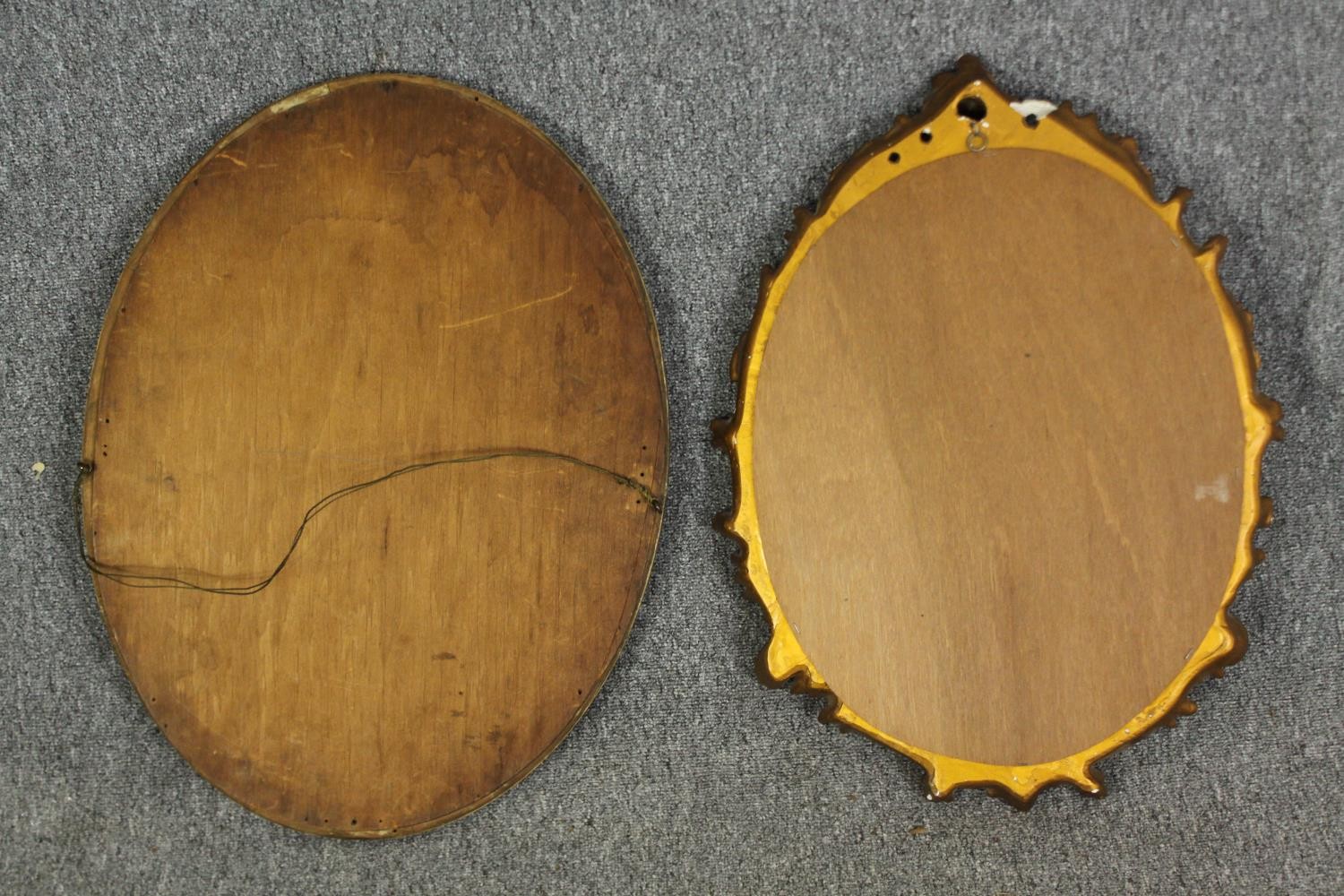 Two oval Georgian style giltwood and gesso mirrors, H.65 W.50cm. (largest). - Image 6 of 6
