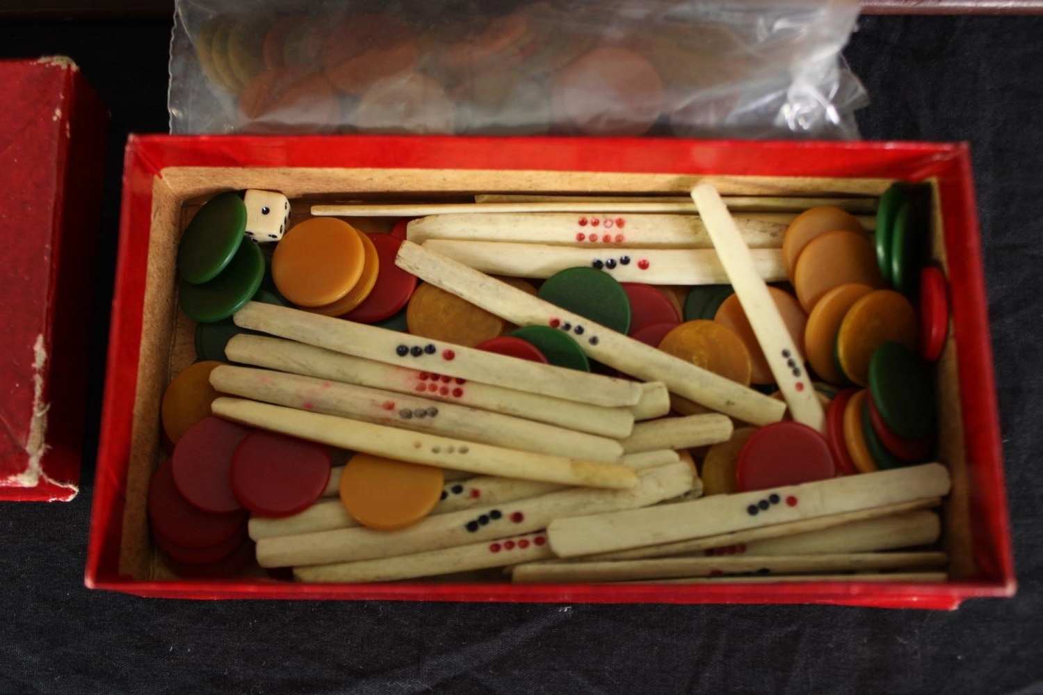 A Mah Jong set in a carved wooden case, with instructions, H.7 W.30 D.20cm. - Image 4 of 7