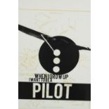 A framed and glazed limited edition lithograph: When I grow up I want to be a pilot, signed and