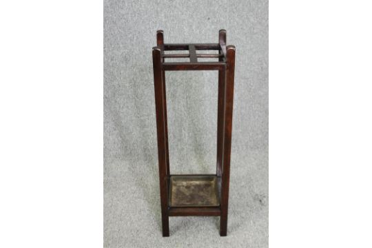 Stick or umbrella stand, C.1900 oak with lift out drip tray. H.76cm. - Image 2 of 5