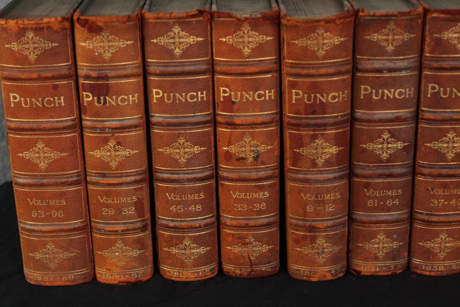 The History of Punch, late 19th century, volumes 1-100, complete set, leather bound. H.29 W.24cm. ( - Image 2 of 13