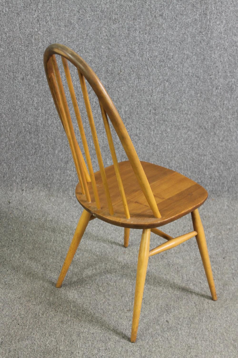 A set of four Ercol beech and light elm dining chairs. - Image 4 of 9