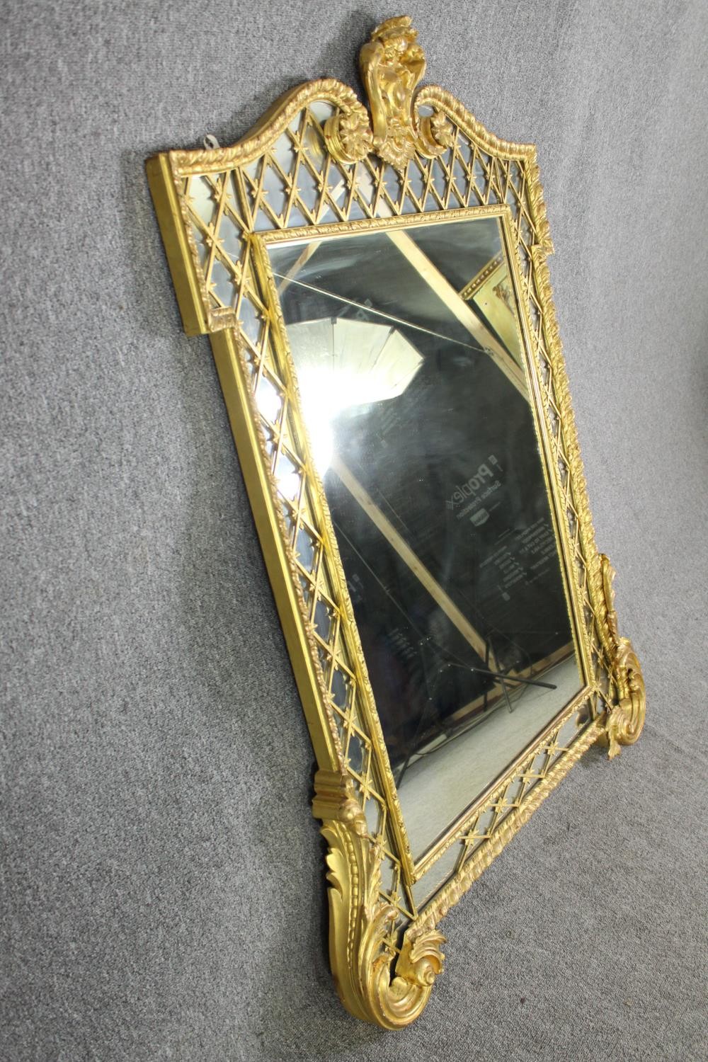 A 19th century Régence style carved giltwood overmantel mirror. H.157 W.115cm. - Image 2 of 7