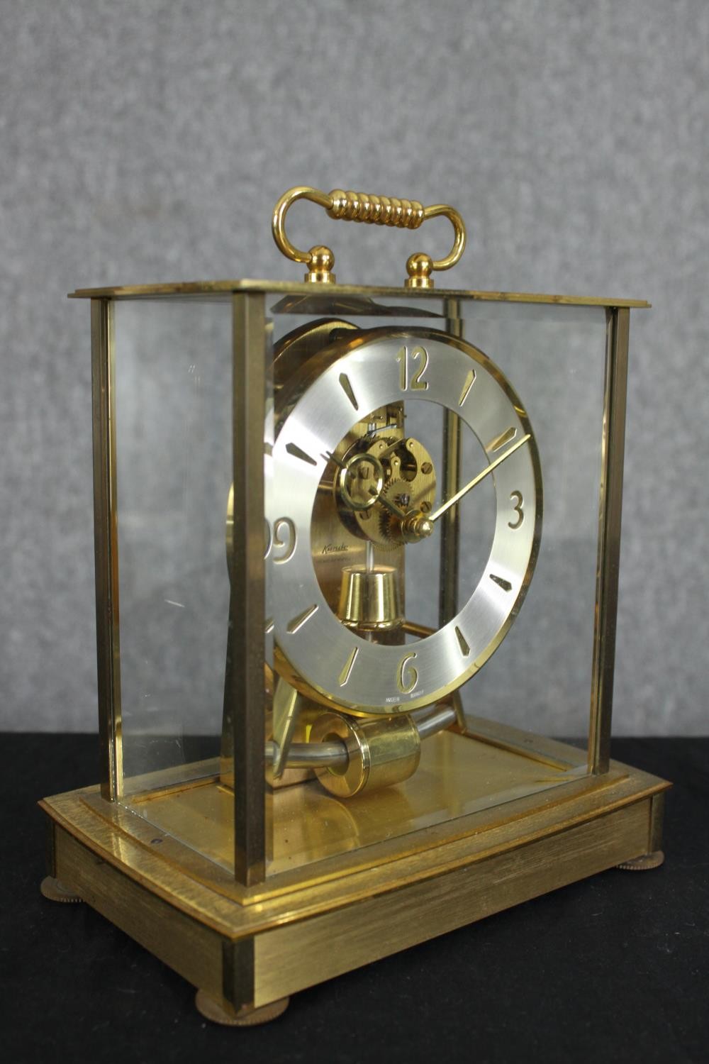 A vintage Kundo brass mantel clock, H.20 W.20 D.13cm. - Image 2 of 7