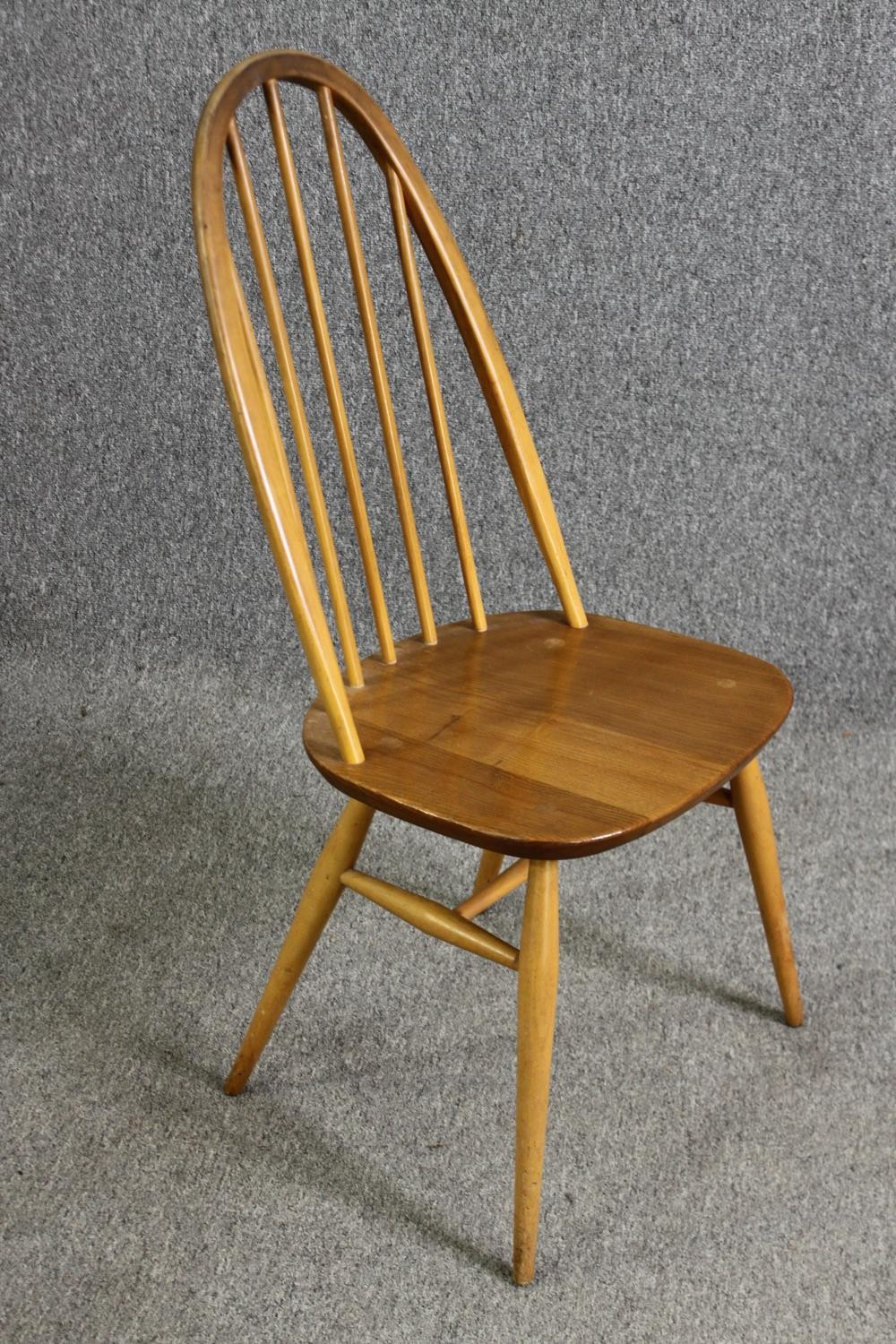 A set of four Ercol beech and light elm dining chairs. - Image 3 of 9