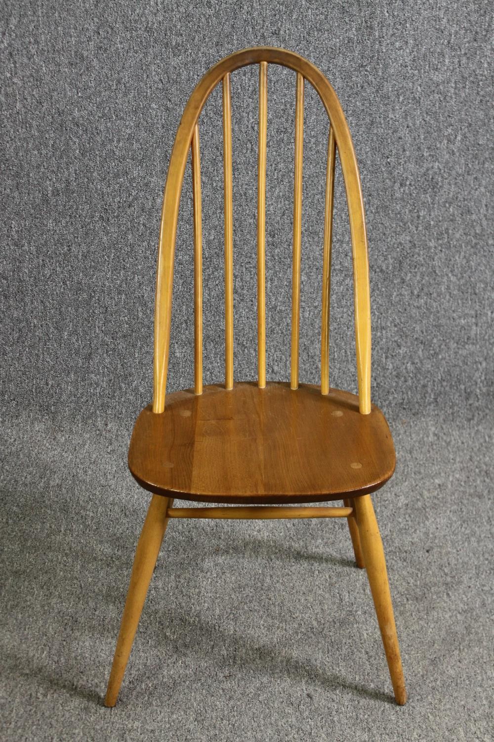 A set of four Ercol beech and light elm dining chairs. - Image 2 of 9