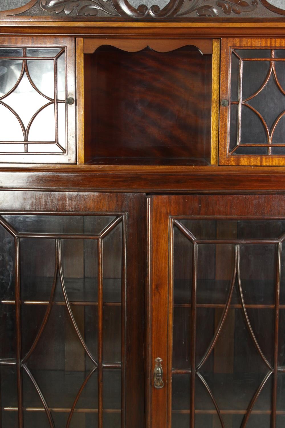 An Edwardian mahogany carved and glazed display cabinet, H.190 W.94 D.40cm. - Image 7 of 9
