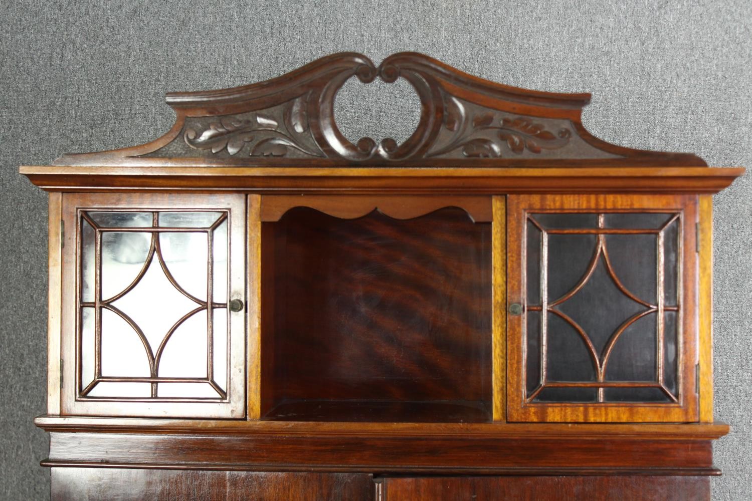 An Edwardian mahogany carved and glazed display cabinet, H.190 W.94 D.40cm. - Image 8 of 9