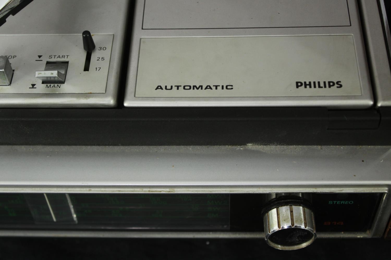 A Philips Automatic built-in turntable amp and radio, and a pair of Pioneer speakers. H.54 W.30 D. - Image 5 of 7
